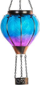 Starsoul Hot Air Balloon Solar Lantern with Candle Holder Glass Solar Hot Air Balloon Lantern with Flame Solar Hanging Hot Air Balloons Decorative for Lawn Porch Tree Yard by GreenHaven Gardens