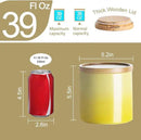 Sweejar Kitchen Canisters Ceramic Food Storage Jar, Stackable Containers with Airtight Seal Wooden Lid for Serving Coffee Bean, Flour, Tea, Spice and More - 39 Fl Oz (Red) by CozyNest Decor