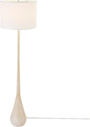 GLOBE Electric 52112 65" Floor Lamp, Faux Wood Finish, White Cotton Shade, Japandi Style, E26 Base, Modern Bedroom and Living Room Lighting by CozyNest Decor