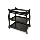 Badger Basket Sleigh Style Baby Changing Table - Nursery Diaper Station with Safety Rails, Foam Pad, and Two Storage Shelves - Nursery Organizer - Black by TinyTreasures Baby Boutique