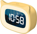 Kids Alarm Clock with Night Light & 18 Ringtones,Rechargeable,Cute Cat Ear Clock for Boys Girls Birthday Presents,Digital Clock for Children's Bedroom(Yellow) by TinyTreasures Baby Boutique
