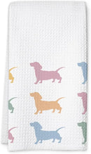 Dachshund Kitchen Towel, Waffle Weave Microfiber Wiener Dog Hand Towel, for Women, Dachshund Decor Accent for Bathroom or Kitchen by CozyNest Decor