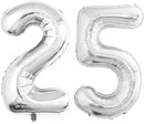 GOER Number 25 Balloons for 25th Birthday Party Decorations,42 Inch Jumbo Foil Helium 52 Balloons for 52nd Birthday Party Decoration (Silver) by TinyTreasures Baby Boutique