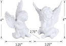 orenm 2 Pack Resin Cherubs White Angel Statue Figurine, Garden Sleeping Cherub Statue Sculpture Indoor Outdoor Home Decoration, Cute Adorable Angle Sculpture Memorial Statue(4" Height) (White)