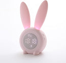 KDtech Kids Alarm Clock with Night Light 6 Ringtones, Cute Pink Bunny Digital Alarm Clock for Kids, Touch Control and Rechargeable Sleep Trainer Clock for Boys Girls Bedroom by TinyTreasures Baby Boutique