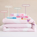 PERFEMET 4 Pieces Girls Toddler Bedding Set Pink Castle Fairy Tales Toddler Comforter Set Reversible Colorful Rainbow Princess Printed Toddler Bed Set with Sheets(Pink, Castle) by TinyTreasures Baby Boutique