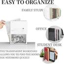 Lulonpon 8 Pieces Book Ends, Bookends, Books Stand, Books Stoppper, Clear Bookend for Shelves, Acrylic Book Ends for School, Library, Desktop Organizer by CozyNest Decor