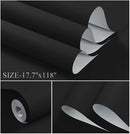 Dimoon 118''x23.6'' Black Peel and Stick Wallpaper Contact Paper Modern Self Adhesive Wall Paper Removable Renter Friendly Textured Solid Color Shelf Cabinet Vinyl Roll (118''x23.6'',Black) by GreenHaven Gardens