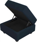 Belffin Storage Ottoman Module for Modular Sectional Sofa Square Seat Cube Velvet Foot Stool Blue by CozyNest Decor