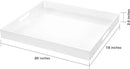 White Rectangular 18x20 Inches Acrylic Ottoman Tray Decorative Serving Tray with Cutout Handles Organizer Tray on Coffee Table Countertop Big Breakfast Bed Tray Living Room Appetizer Serving Food by CozyNest Decor