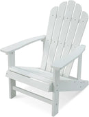 Psilvam Classic Adirondack Chair, Standard-Sized Poly Lumber Fire Pit Chair, 350Lbs Support Weather Resistant Patio Chairs for Garden, Party, Beach(White) by GreenHaven Gardens