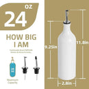 Sweejar Large Ceramic Olive Oil Dispenser Bottle, Opaque Oil Cruet Protects Oil to Reduce Oxidation, Suitable for Storage Oil, Vinegar, Soy Sauce & Other Liquids, Pack of 1, 24 Fl Oz (Teal Green) by CozyNest Decor