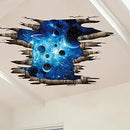 3D Space Floor Sticker,Blue Galaxy Wall Decal-Removable Mural for Kids Bedroom Living Room Milky Way Decorations by CozyNest Decor