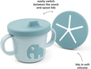 Done by Deer Elphee Blue Snack & Sippy Cup – Spill-Proof Toddler Cup with Soft Spout, Easy-Grip Handles, and Snap-On Lid – Perfect for 6-Month-Olds by TinyTreasures Baby Boutique