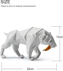 HAUCOZE Dinosaur Statue Arts Animal Figurine Modern Decor Leopard Sculpture Polyresin White 9.8inch by CozyNest Decor