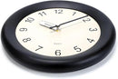 Kesin Wooden Wall Clock 12 Inch Silent Non Ticking Wall Clocks Battery Operated Simple Modern Small Analog Clocks Decorative for Kitchen, Living Room, Home,Bedroom, Office (Black) by CozyNest Decor