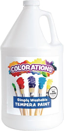 Colorations Paraben-Free Washable Tempera Paint for Kids - 1 Gallon Value Size. Vibrant White. Non-Toxic and Made in The USA by TinyTreasures Baby Boutique