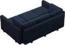 Belffin Modular Velvet Sectional Sofa with Chaise Lounge Sectional Sleeper Sofa with Storage Chaise Bed Couch for Living Room Blue by CozyNest Decor