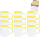 11oz White Ceramic Sublimation Coffee Mug in White Gift Box, Yellow, Case of 12 by CozyNest Decor