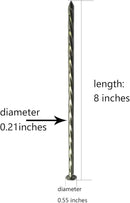 50 Pack - 8" Solid Galvanized Non-Rust Metal Garden Stakes, Spiral Landscape Edging Spikes/Anchors, for Paver Edging, Weed Barriers, Turf, House Construction, Carpentry Nail, Tent, Anchoring Spikes by CozyNest Decor
