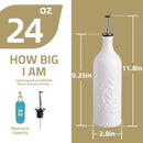 Sweejar Large Ceramic Olive Oil Dispenser Bottle, 24 Oz Relief Opaque Oil Cruet Protects Oil To Reduce Oxidation, Storage Vinegar, Soy Sauce, Coffee Syrup, Liquids, Set of 1 (Black) by CozyNest Decor