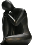 Guichifun Thinker Statue Resin Abstract Sculpture - Collectible Woman Figurine Art Home Office Bookshelf Decorative Objects Desktop Black Decor for Men&Women 5.25 X 6.25 X 8.5 Inch by CozyNest Decor