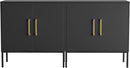 LYNSOM TV Stand for 55 Inch TV, Media Console Table with 2 Cabinets, Storage for Bedroom, Living Room, Entertainment Room (Black) by CozyNest Decor