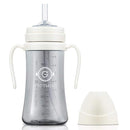 GROSMIMI Spill Proof no Spill Magic Sippy Cup with Straw with Handle for Baby and Toddlers, Customizable, PPSU, BPA Free 10 oz (White) by TinyTreasures Baby Boutique