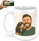 Personalized Coffee Mug, Custom Drawing Portrait Gift, Funny Customized Coffee Gift for Men & Women, Custom Mugs with Pictures, White 15oz Father's Day Mug by TinyTreasures Baby Boutique