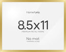 Homeforia Gold Diploma Frame 8.5 x 11, High End Metal 8.5x11 Certificate Frames, 11x8.5 Document Frame for Wall or Tabletop, 8.5 by 11 Letter Size Graduation Frames, Tempered Glass, Wall Kit, Set of 1 by CozyNest Decor