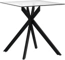 Modern Style Square Side Table with Grey Tempered Glass Top and Black Metal Tubular Legs with Gold Rim 20”Dx20”Wx22”H by CozyNest Decor
