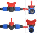 10Pack 1/2 Inch Drip Irrigation Shut-Off Valve Universal Drip Irrigation Tubing Coupling Valve Drip Connector Fitting Compatible with 16 to 17 mm Drip Tape Tubing Sprinkler System (Blue Red) by GreenHaven Gardens
