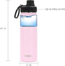 DRINCO Stainless Steel Water Bottle Spout Lid Vacuum Insulated Double Wall Water Bottle Wide Mouth (40oz 32oz 22oz 18oz 14oz) Leak Proof Keeps Cold or Hot (22 oz, 22oz Flamingo Pink) by CozyNest Decor