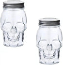 Set of 2 Skull Mason Jar Glasses with Lids | 16oz Reusable Halloween Drinking Glasses | Unique Skull Décor, Storage, & Canning Jars for Parties & Gifts by CozyNest Decor