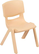 Flash Furniture Emmy Adjustable Classroom Activity Table with 6 Stackable Chairs, Plastic Activity Table for Kids, 23.625" W x 47.25" L, Natural by CozyNest Decor
