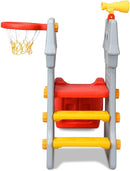 GLACER Toddler Slide, 5 in 1 Kids Climber Slide Playset w/Basketball Hoop, Telescope, Crawl Through Space, Easy Climb Stairs, Freestanding Slide Toddler Playground for Indoor and Outdoor by TinyTreasures Baby Boutique