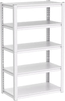 Raybee 5 Tier White Metal Heavy Duty Garage Shelving Unit 2000LBS Storage Shelves by GreenHaven Gardens