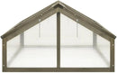 Firwood Garden Portable Wooden Greenhouse - Raised Flower Planter with 2 Roofs, Mini Greenhouse Cabinet for Outdoor Indoor Use, 44.8"x31.4"x19.6"/Gray by GreenHaven Gardens