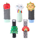 The Peanutshell Sock Rattles Set of 5 - Girl Boy Rattle Socks, Baby Toys 0-6-12 Month, Animal Newborn High Contrast Baby, Infant, Newborn Toys 0-3 0-6 Months Old Babies - Montessori by TinyTreasures Baby Boutique
