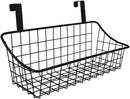 LeleCAT Basket with hook Grid Storage Basket, Hang it behind a door or on a railing, Over the Cabinet Door, Small, BLack,1 Pack by CozyNest Decor