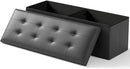 Storage Ottoman Bench, Folding Ottoman Foot Rest, 15 x 43 x 15 Inches, End of Bed Bench,Storage Chest, for Living Room, Bedroom, Hallway, Entryway, Holds up to 700 lb,Black by CozyNest Decor