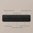 POVISON Fully-Assembled Mid Century Modern TV Stand, 70.87" Entertainment Center with LED Light, Black Walnut Solid Wood TV Console for Living Room, TV Stand with Storage