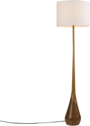GLOBE Electric Novogratz x Harrington 65" Floor Lamp, 2-Tone Faux Wood Base, White Fabric Shade, Socket Rotary Switch 67225 by CozyNest Decor