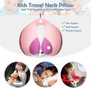 MOOB Toddler Neck Pillow for Carseat & Airplane, Traveling Gifts for Toddler & Children U-Shape Neck Pillows for Kids Light Pink by TinyTreasures Baby Boutique