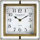NIKKY HOME Rotating Table Clock, Non-Ticking Silent Battery Operated Decorative Mantel Desk Shelf Metal Clock for Home, Office, Living Room, Bed Room - Gold by CozyNest Decor