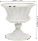 Urn Planter Antique Column Plant Pot Shabby Chic Metal Vase Pillar Plant Container Wedding Centerpieces Vases for Front Porch Decor White White Planter