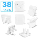 Outlet Covers Babepai 38-Pack White Child Proof Electrical Protector Safety Improved Baby Safety Plug Covers by TinyTreasures Baby Boutique