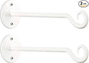Monarch Abode Wall Mount Plant Hook Premium Metal Decorative Hanging Bracket for Plants Bird Feeders Planters Home Decor, Heavy Duty, 7.5 inch, Set of 2, White by GreenHaven Gardens