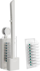 Disposable Toilet Brush with Replaceable Heads, Wall-Mounted Holder, Hygienic Bathroom Cleaning Tool (WhiteToilet Brush + 8 Refills) by CozyNest Decor