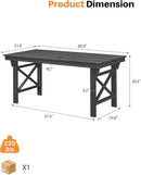 HDPE Outdoor Dining Table, 66.9” Rectangle Patio Dining Table for 6, All-Weather HDPE Outdoor Table with 2.2” Umbrella Hole, HDPE Patio Furniture for Deck, Backyard, Garden, Pool, Obsidian by CozyNest Decor
